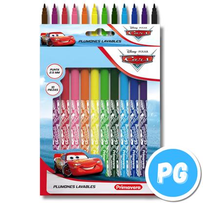 Paquete Plumones Primavera 2.5mm x10 Unds Lavables Motivo Aleatorio Niño Hombre