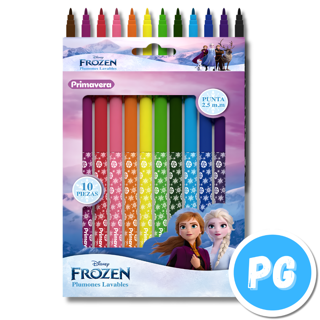 Paquete Plumones Primavera 2.5mm x10 Unds Lavables Motivo Aleatorio Niña Mujer