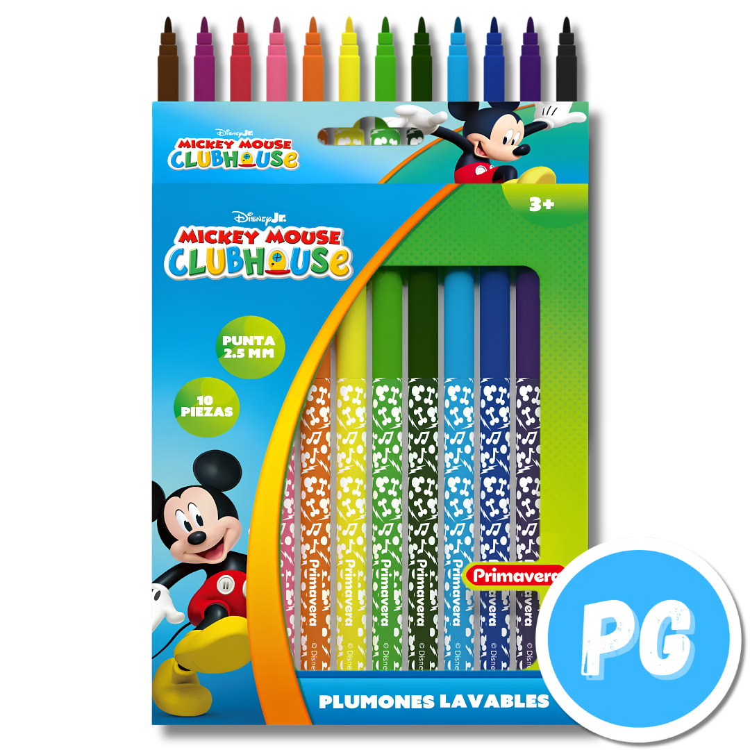Paquete Plumones Primavera 2.5mm x10 Unds Lavables Motivo Aleatorio Niño Hombre