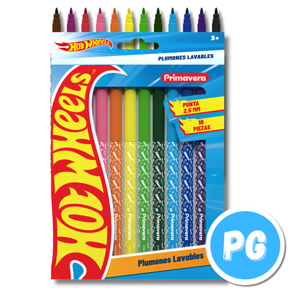 Paquete Plumones Primavera 2.5mm x10 Unds Lavables Motivo Aleatorio Niño Hombre
