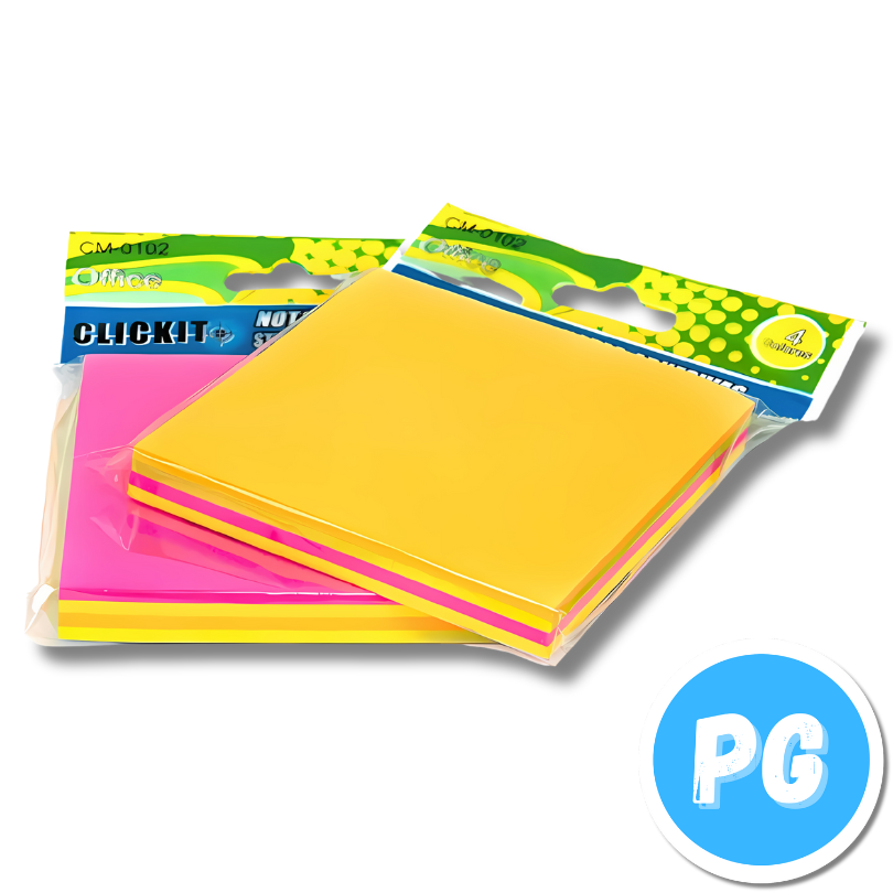 Paquete De Post It Cuadrado X100 Hojas 4 Colores