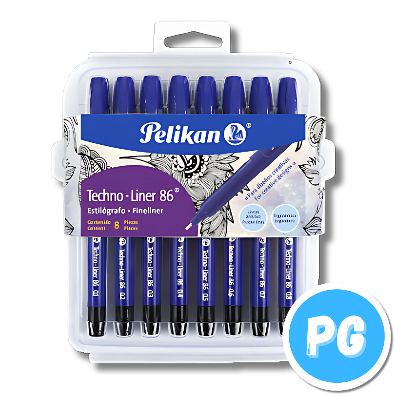 Paquete Rapidografo Pelikan X8 Unds Estilografo 0,1, 0,2, 0,3, 0,4, 0,5, 0,6, 0,7, 0,8