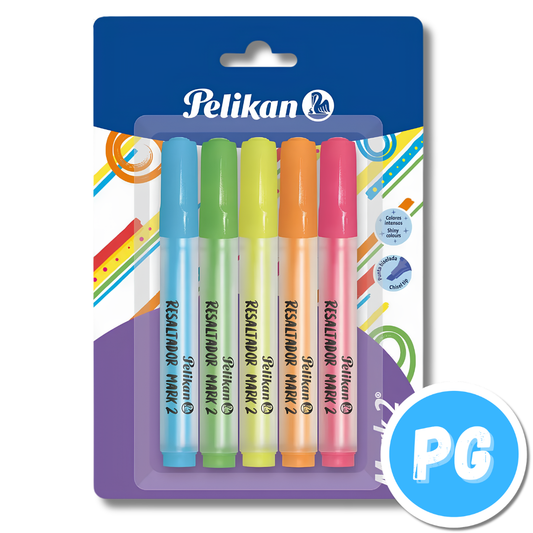 Paquete Resaltador Pelikan Mark 2 x5 Unds Surtido
