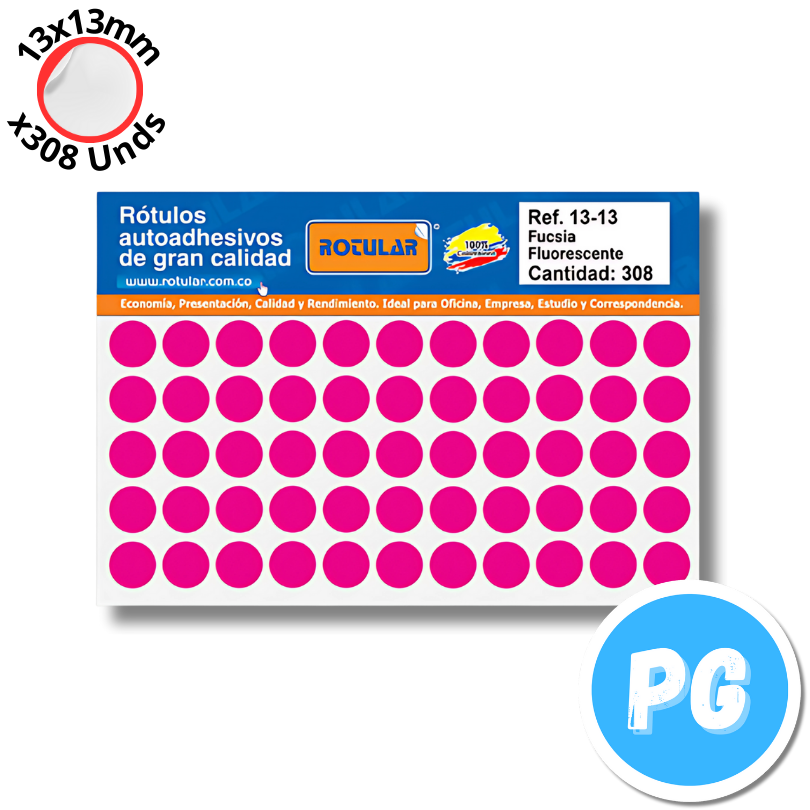 Paquete De Sticker Circular Adhesivo 13x13mm X308 Unds Fucisa - Rotulos
