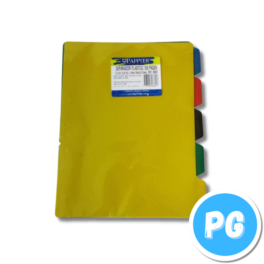 Paquete De Separador Plastico X5 Unds Oficio 2 O 3 Huecos