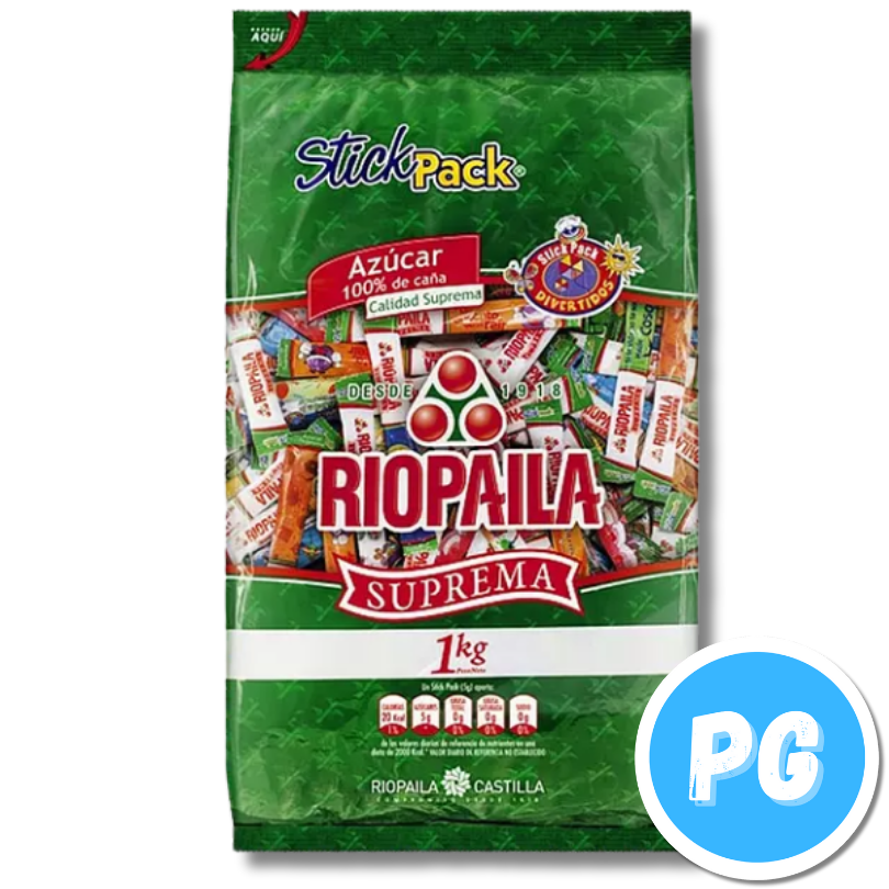 Paquete Azucar Blanca En Tubos Rio Paila Tubipack X200 Sobres 1 Kilo Alta Pureza