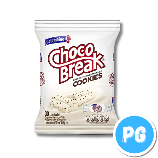 Paquete Chocolate Choco Break Cookies X30 Unds Blanco