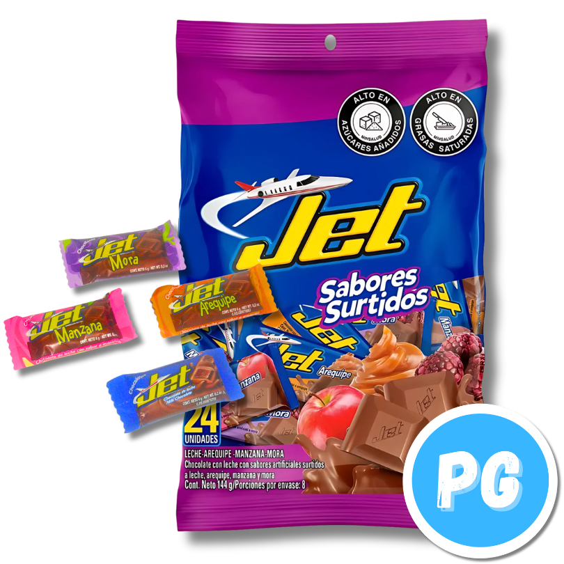 Paquete Chocolatina Jet x24 Unds Sabores Surtidos