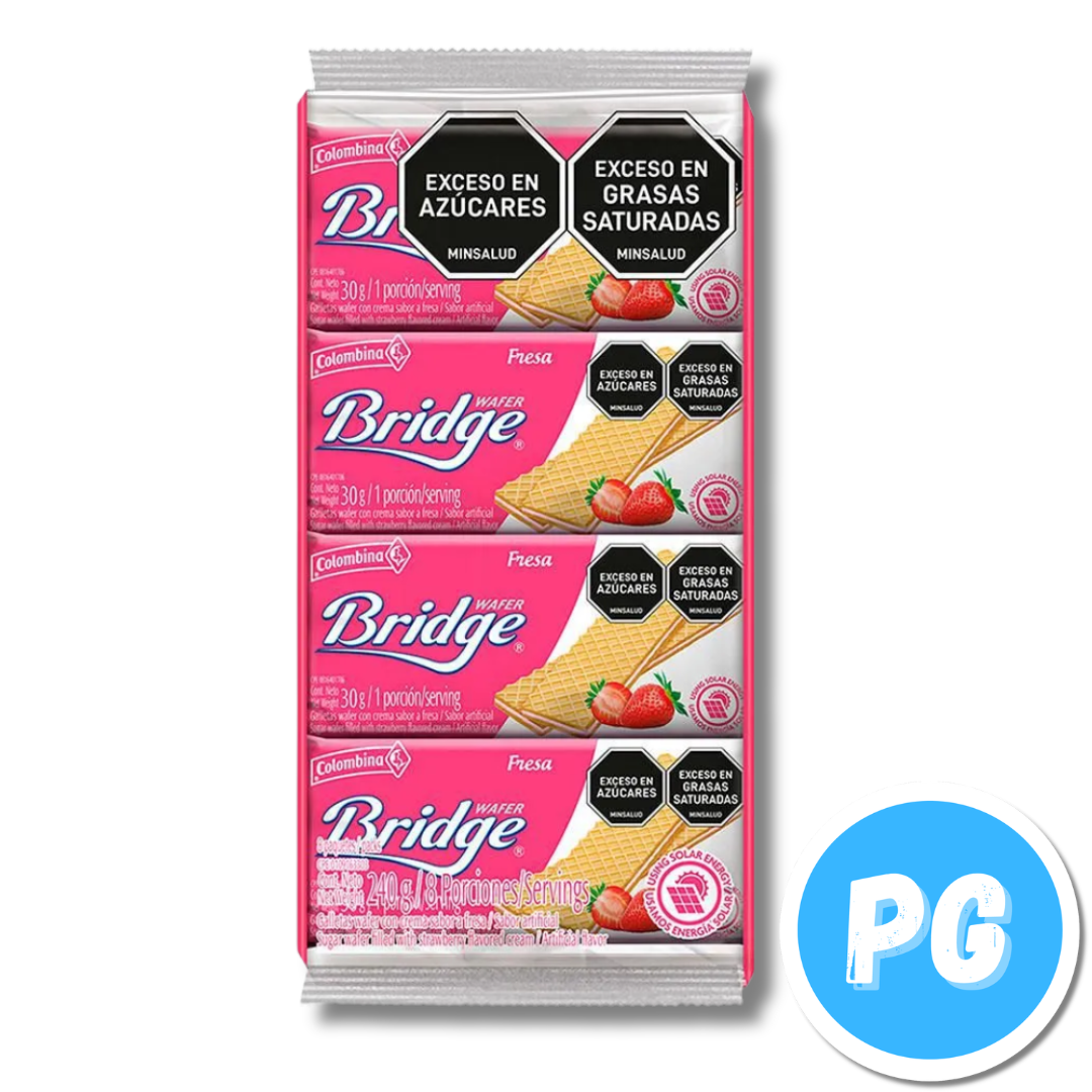 Caja Galletas Bridge x10 Paquetes Fresa
