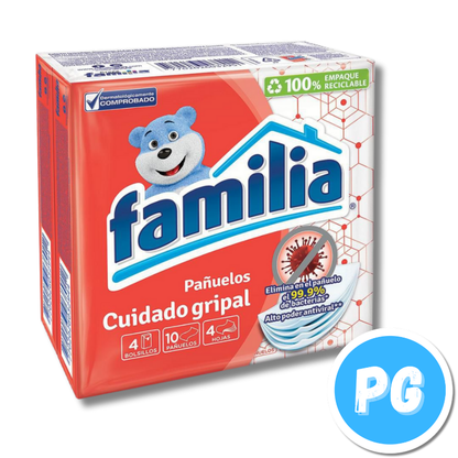 Sobre Pañuelos Familia X10 Pañuelos Triple Hoja Ultra Suaves