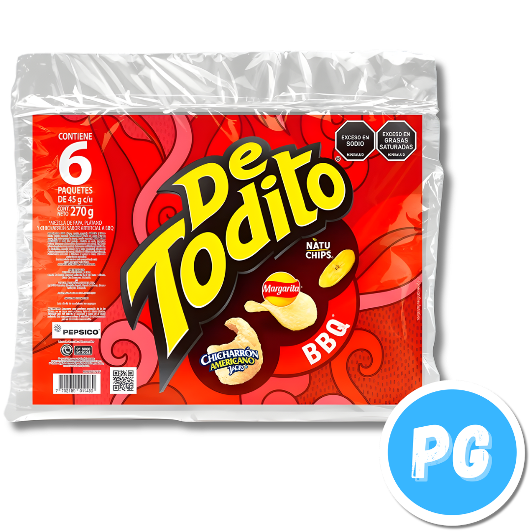 Paquete Papas De Todito 45 Gramos C/U X6 Unds Barbecue BBQ
