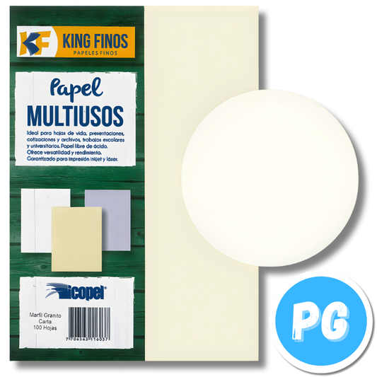 Paquete Papel Kimberly 90 Gramos X100 Unds Carta Marfil Granito