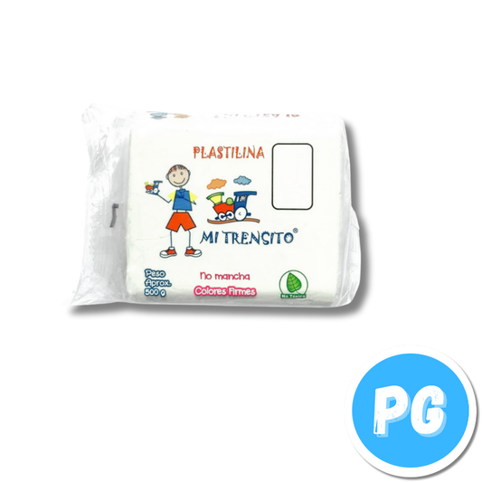 Paquete Plastilina Mi Trensito X500 Gramos Blanca