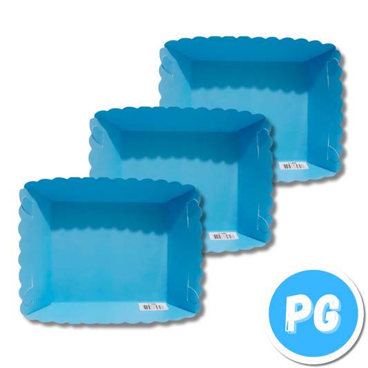 Paquete Plato De Carton Para Torta X12 Unds Azul Claro