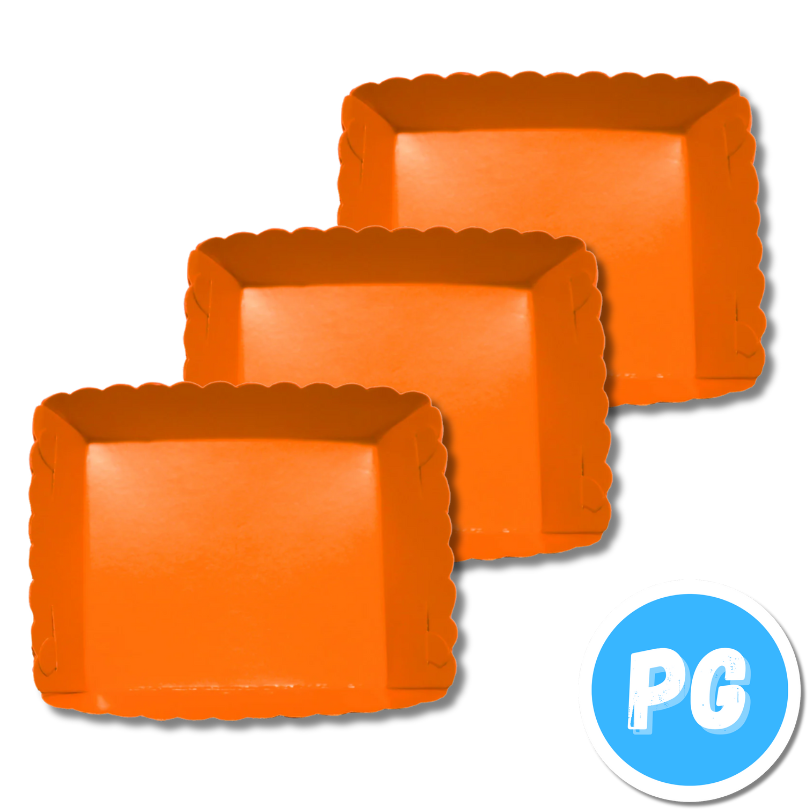 Paquete Plato De Carton Para Torta X12 Unds Naranja