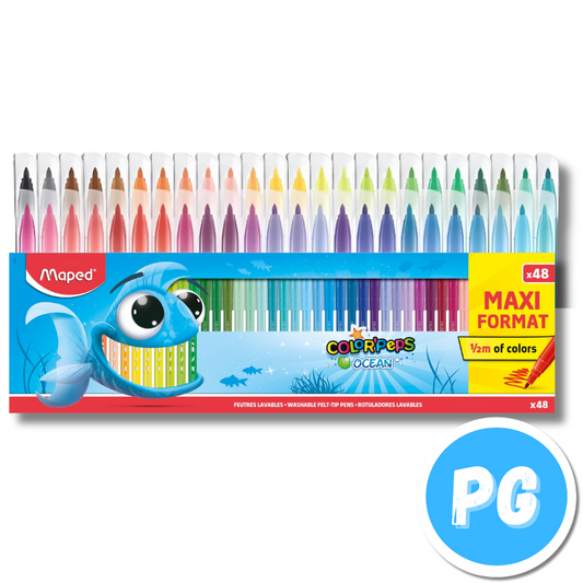 Paquete Plumon Maped X48 Unds Surtido Lavables