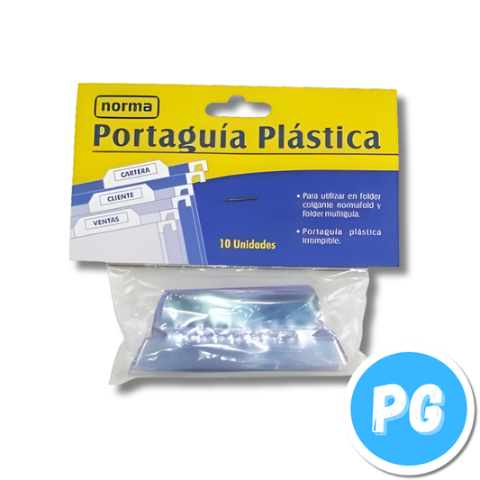 Paquete Porta Guia Plastica X10 Unds