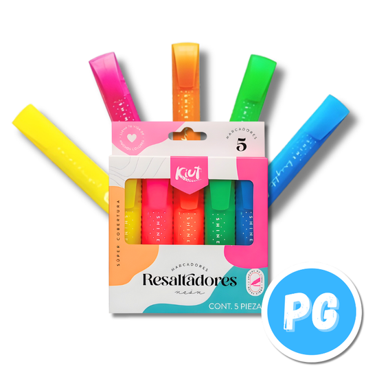 Paquete Resaltador Kiut X5 Unds Neon