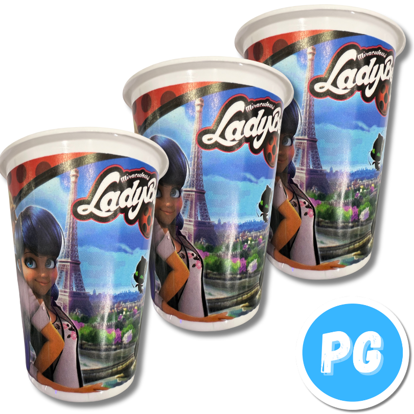 Paquete Vaso Plastico X12 Unds Lady Bug