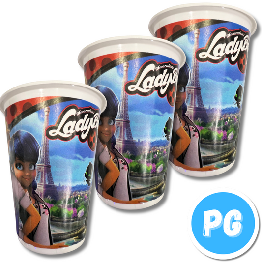 Paquete Vaso Plastico X12 Unds Lady Bug