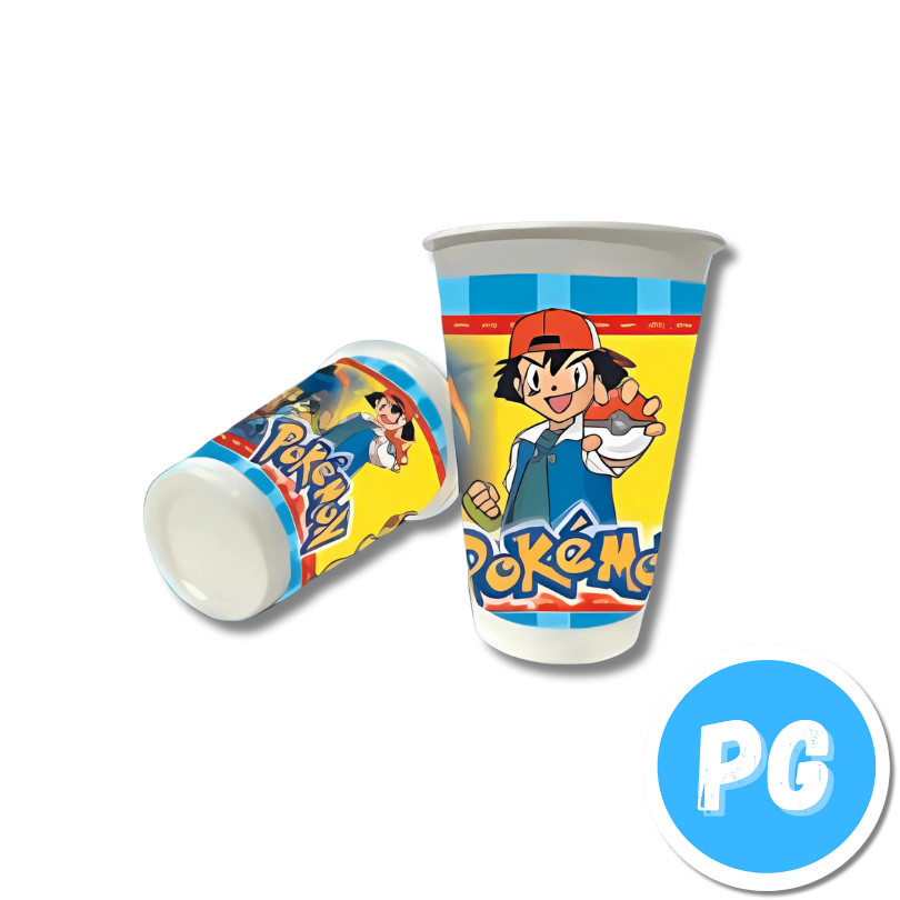 Paquete Vaso Plastico X12 Unds Pokemon