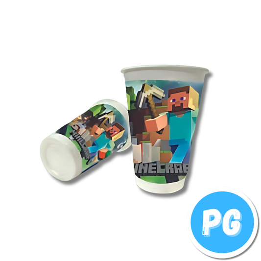 Paquete Vaso Plastico X12 Unds Minecraft