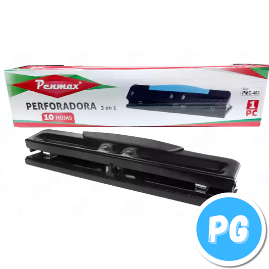 Perforadora Penmax 3 Huecos 10 Hojas Maximo