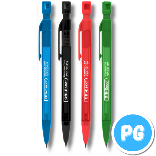 Portaminas Offiesco 2.0mm Oe-159 Unidad Con Tajalapiz Tonos Primarios