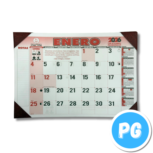 Programador Escritorio Puntera 2026 36x26 Centimetros