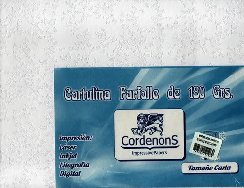 Paquete Cartulina Farfalle Carta Blanco X50 De 180grs Impresion Diseño Mariposas