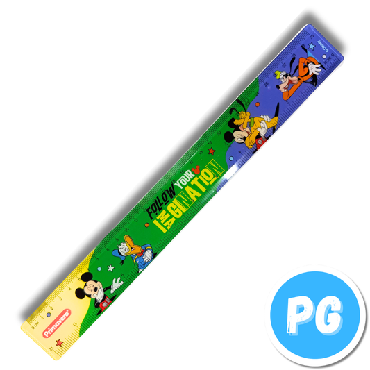 Regla Primavera Plastica 30 Centimetros Muñecos Mickey Mouse