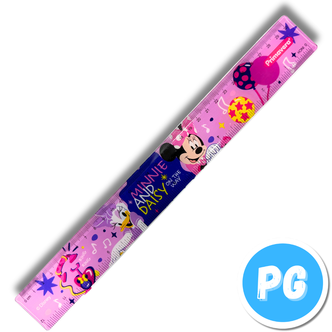 Regla Primavera Plastica 30 Centimetros Muñecos Minnie Mouse