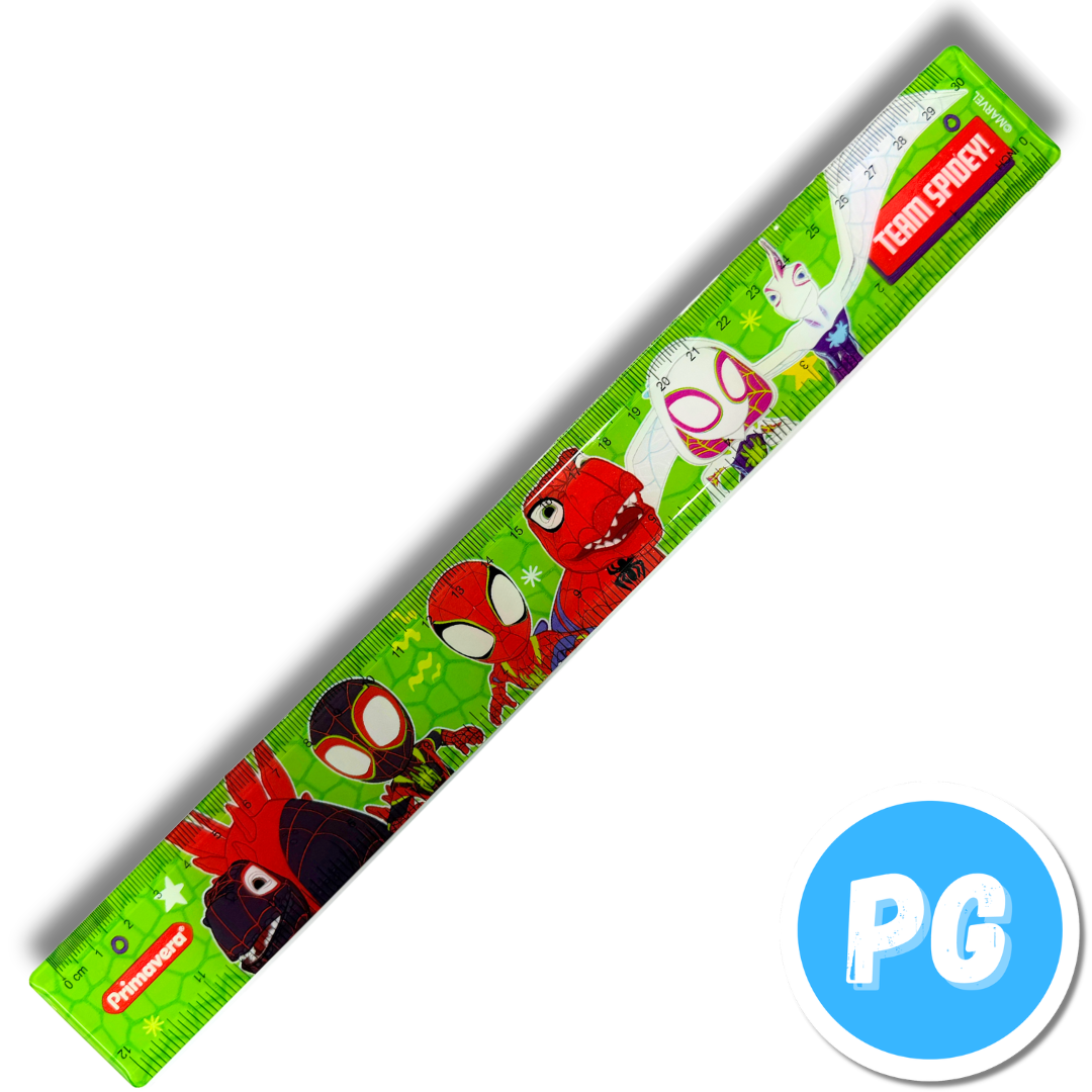 Regla Primavera Plastica 30 Centimetros Muñecos Spiderman