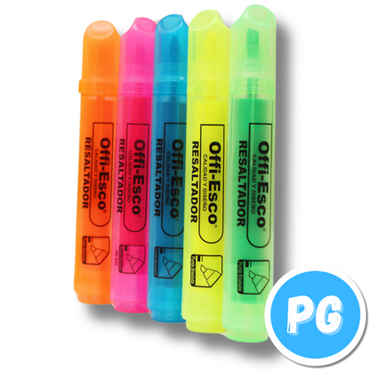 Caja Resaltador Offi Esco 540 x12 Unds Surtido Tonos Neon