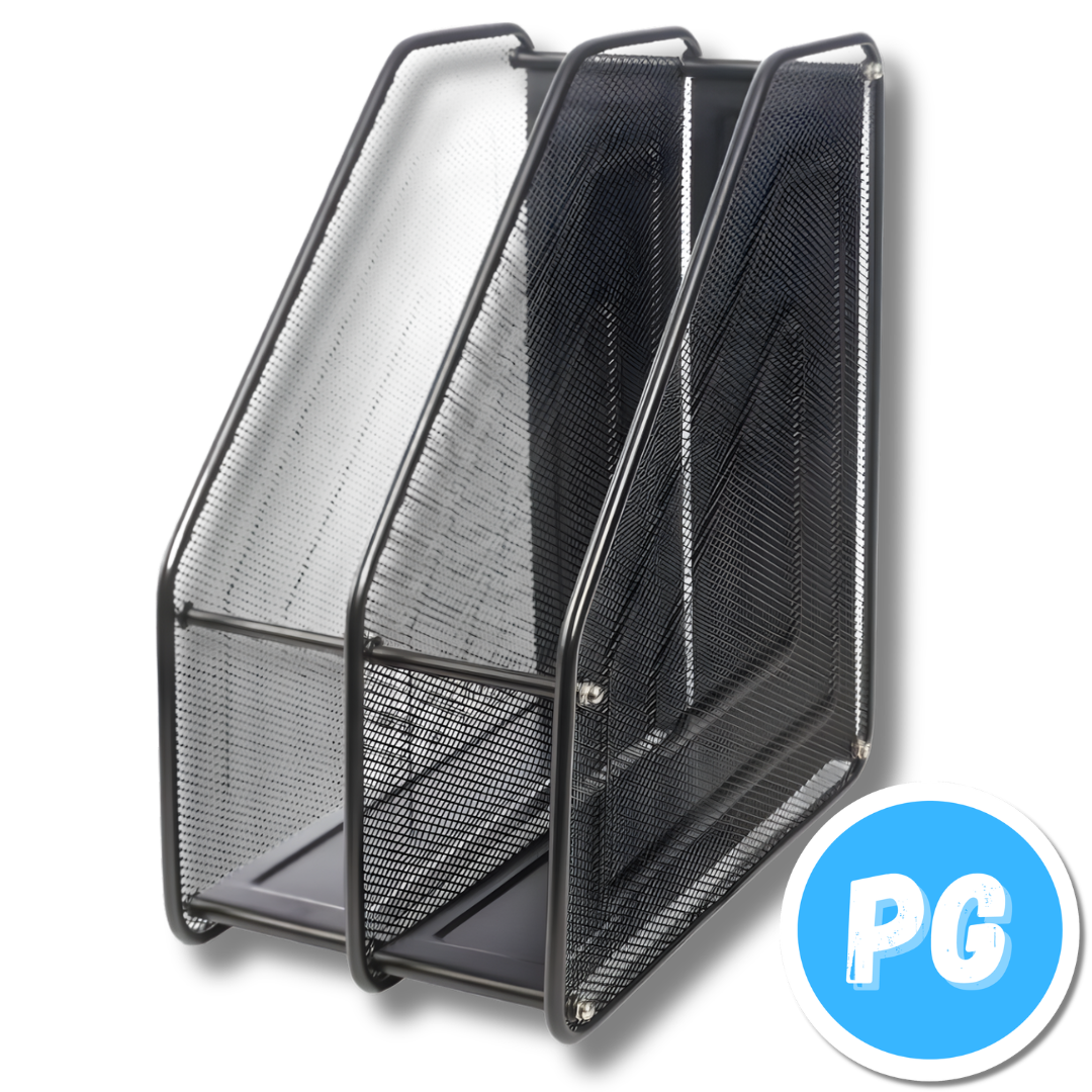 Revistero Metalico Malla Negro 2 Puestos