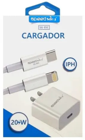 Cargador Y Cable Usb-a A Iphone Lighting De 18 Watts Carga Rapida Speedsong Ref: Sg-85c