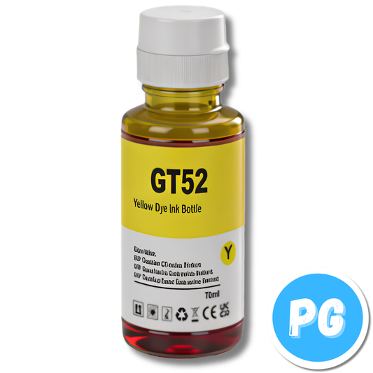 Tarro Tinta Ecolor Generica para HP GT52 Y GT53 70ML Amarilla