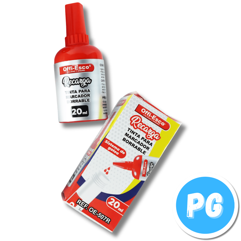 Marcador Offiesco Borrable Recargable OE-507 Unidad Rojo