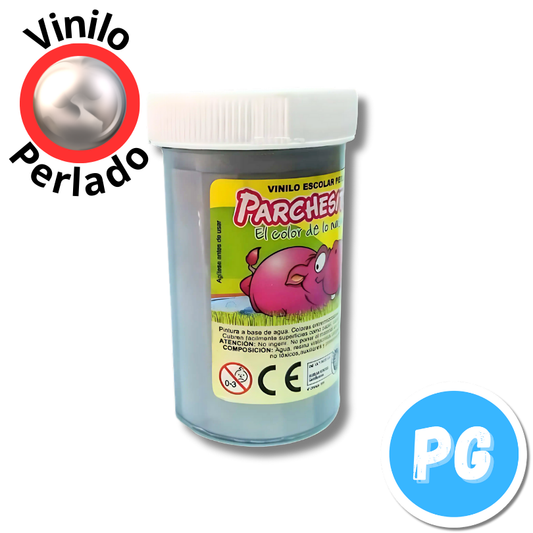 Vinilo Parchesitos Perlado-metalizado Plateado 130g