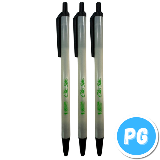 Esfero Bic Retractil Negro Ecologico Ecolutions 62% Plastico Reciclado Unidad