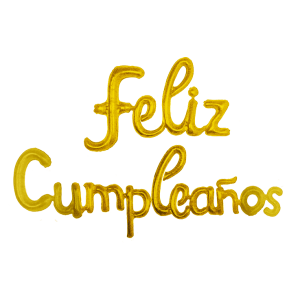 Aviso Inflable Feliz Cumpleaños 44x63cm Dorado Decoracion