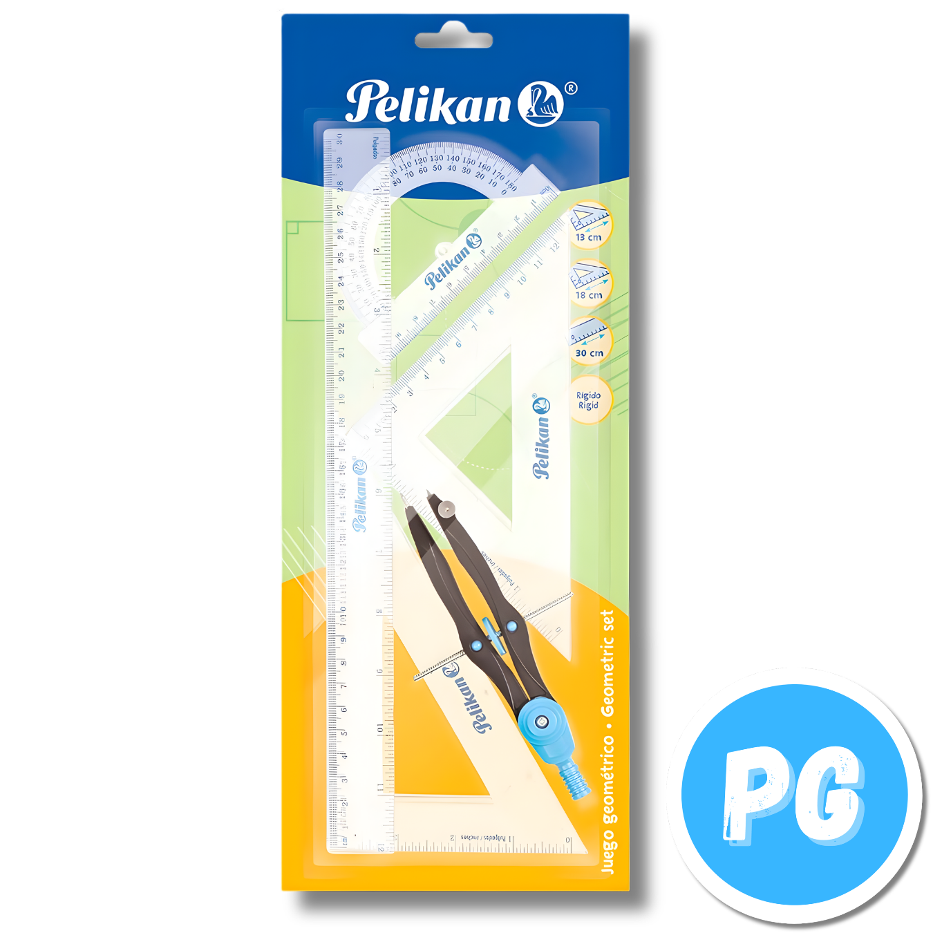 Kit Geométrico Pelikan Plástico 5 Piezas (con Compas de Precisión)