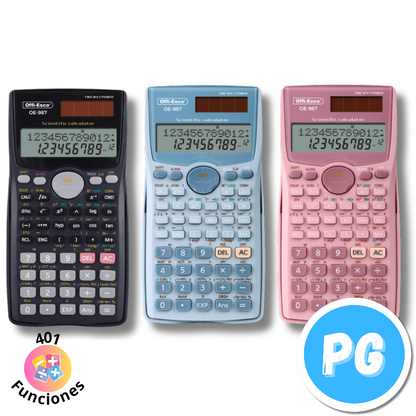 Calculadora Cientifica Offiesco OE-987 401 Funciones Azul
