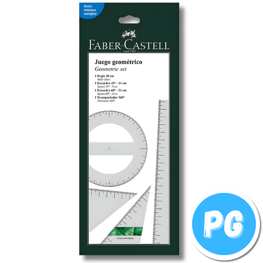 Kit Geométrico Faber Castell Plástico 4 Piezas