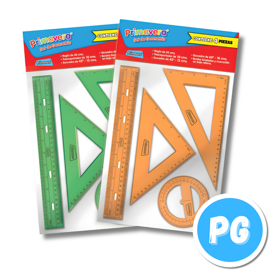 Kit Geométrico Primavera Plástico Rigido 4 Piezas