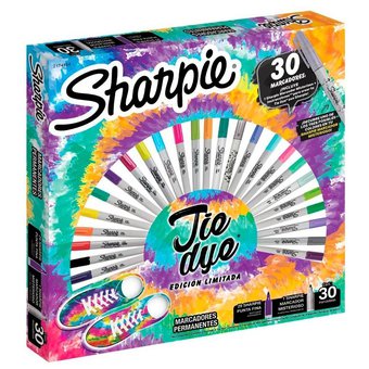 Caja Marcadores Sharpie Tie Dye Edicion Limitada Por 30 Marcadores Punta Fina